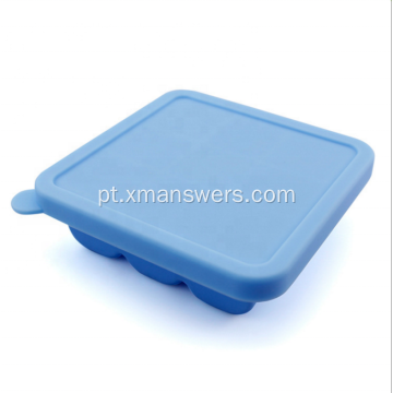 Molde para cubos de gelo de silicone personalizado com tampas